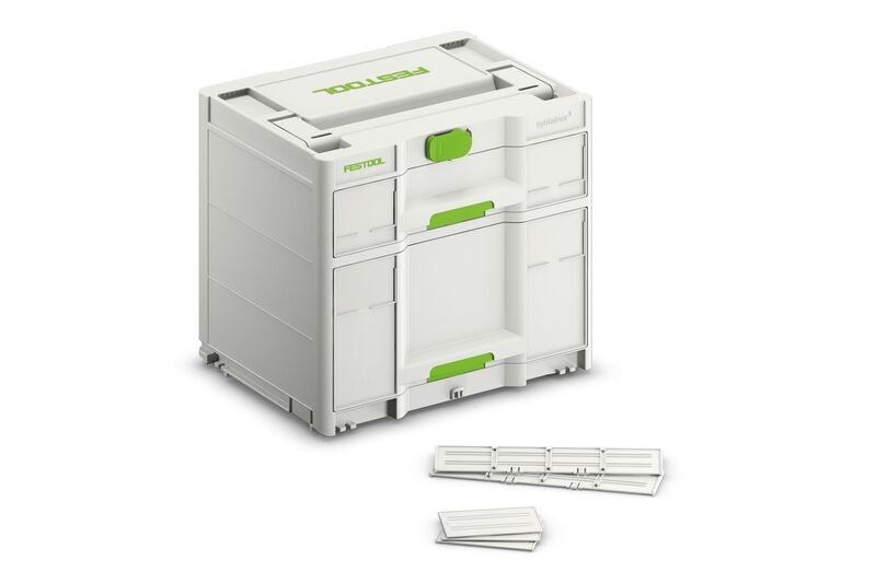 Festool Sortainer³ SYS3-SORT/2 M 337 - 577770: Modularer Werkzeug-Organizer mit flexibler Inneneinteilung für optimale Aufbewahrung.