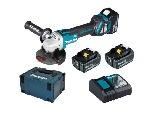 Makita Akku-Winkelschleifer DGA511RT3J 18V mit 3 Akkus (5,0Ah) – leistungsstark und kabellos.