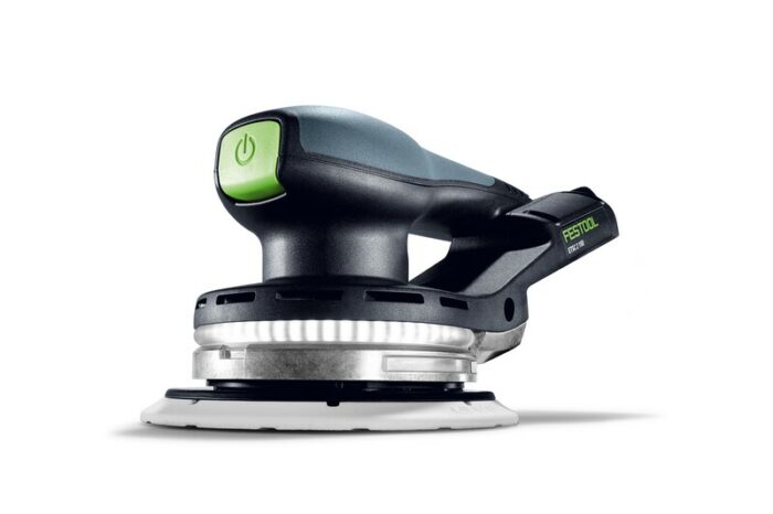 Festool Akku-Exzenterschleifer ETSC 2 150 für kabelloses Schleifen, ideal für größere Flächen und präzise Ergebnisse.