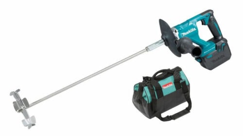 Makita Akku-Rührgerät DUT130Z – kabelloses 18V-Rührgerät mit bürstenlosem Motor und zwei Drehzahlstufen.