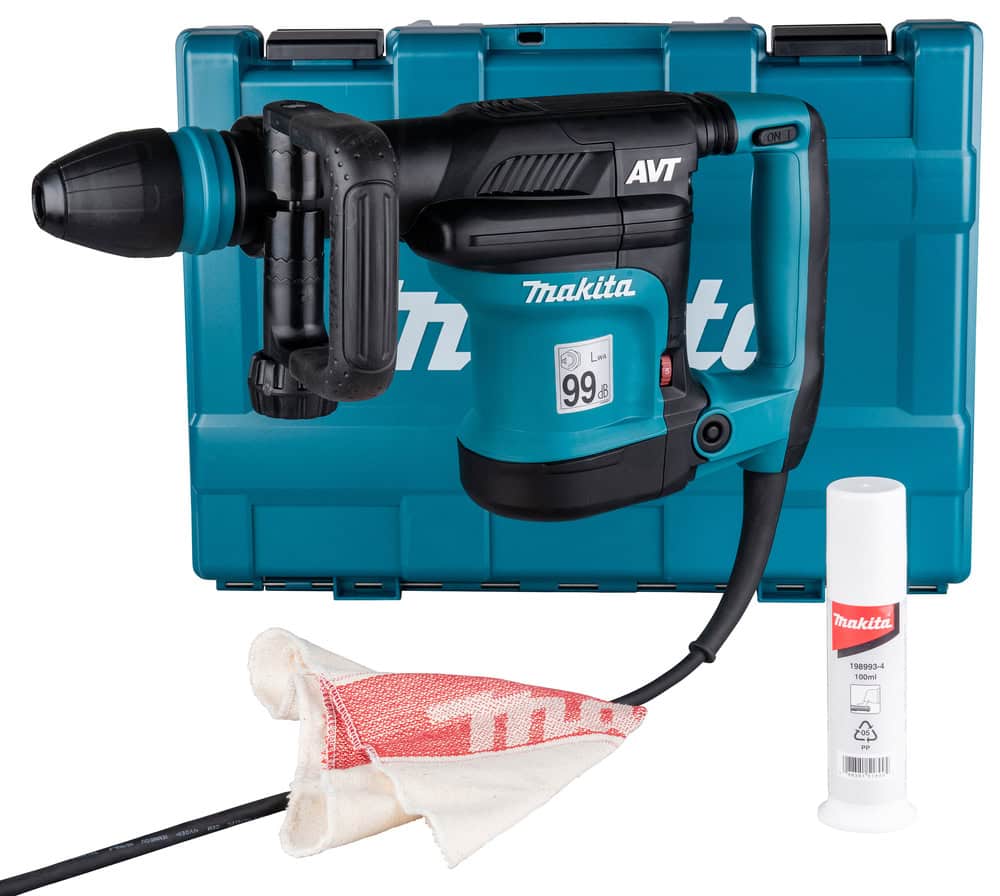 Makita Stemmhammer HM0871C SDS-MAX im Transportkoffer mit Zubehör.